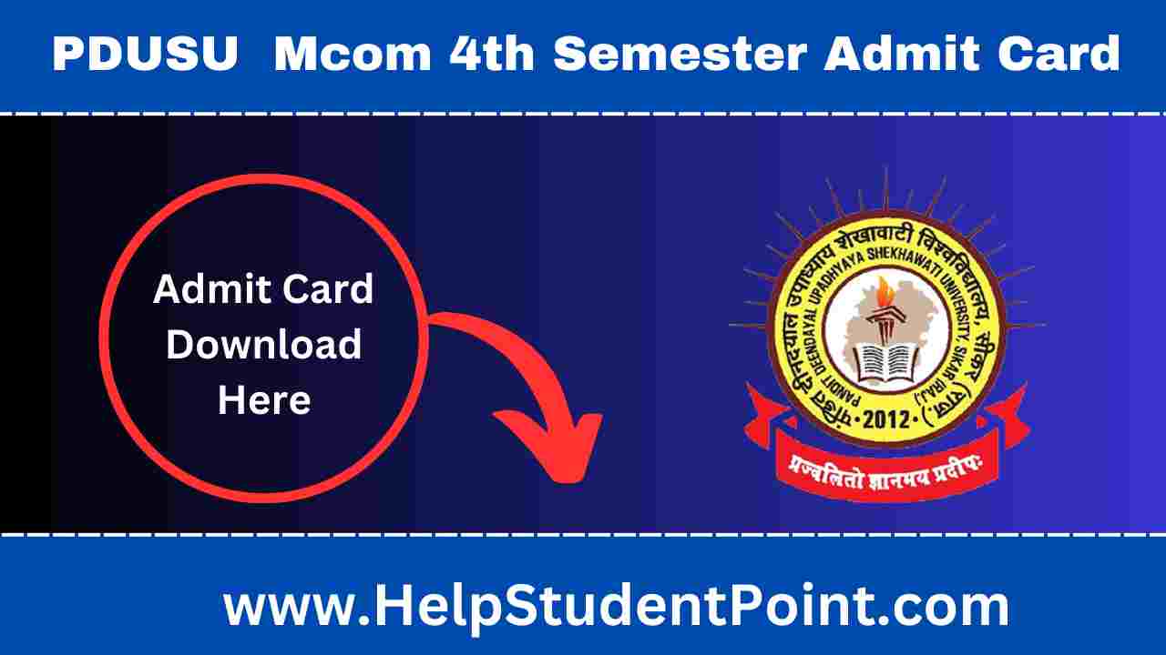 PDUSU Mcom 4th Semester Admit Card 2025