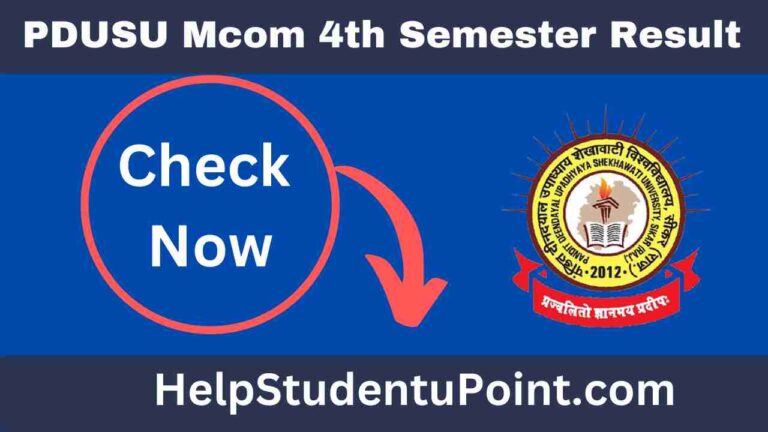 PDUSU Mcom 4th Semester Result