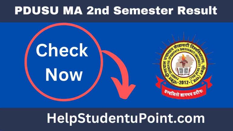 PDUSU MA 2nd Semester Result
