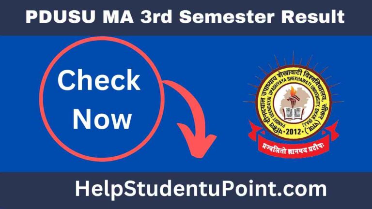 PDUSU MA 3rd Semester Result