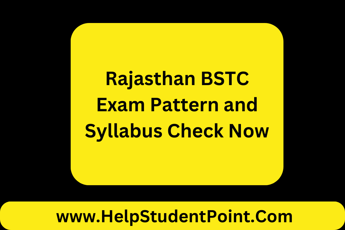Rajasthan BSTC Syllabus 2024 In Hindi