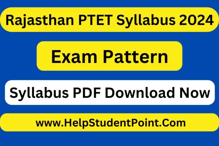 Rajasthan PTET Syllabus 2024