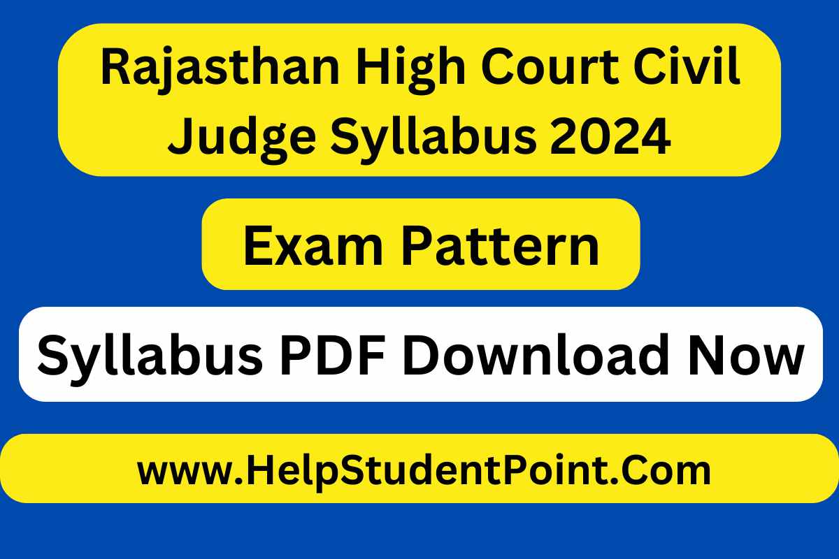 Rajasthan High Court Civil Judge Syllabus 2024