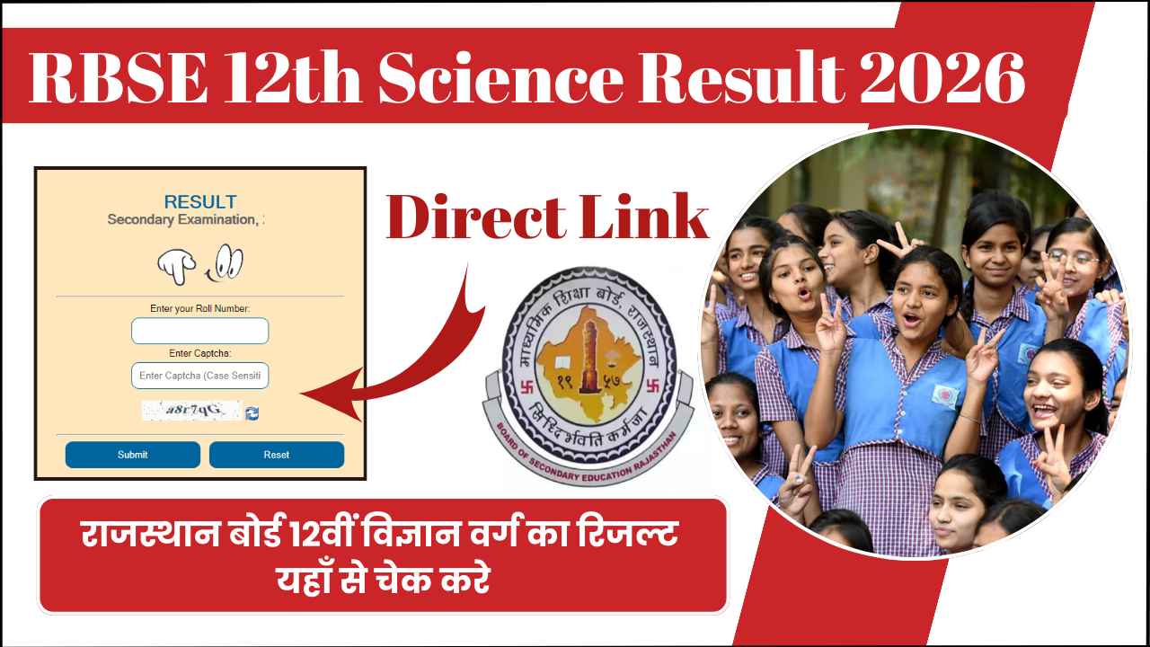 RBSE 12th Science Result 2026