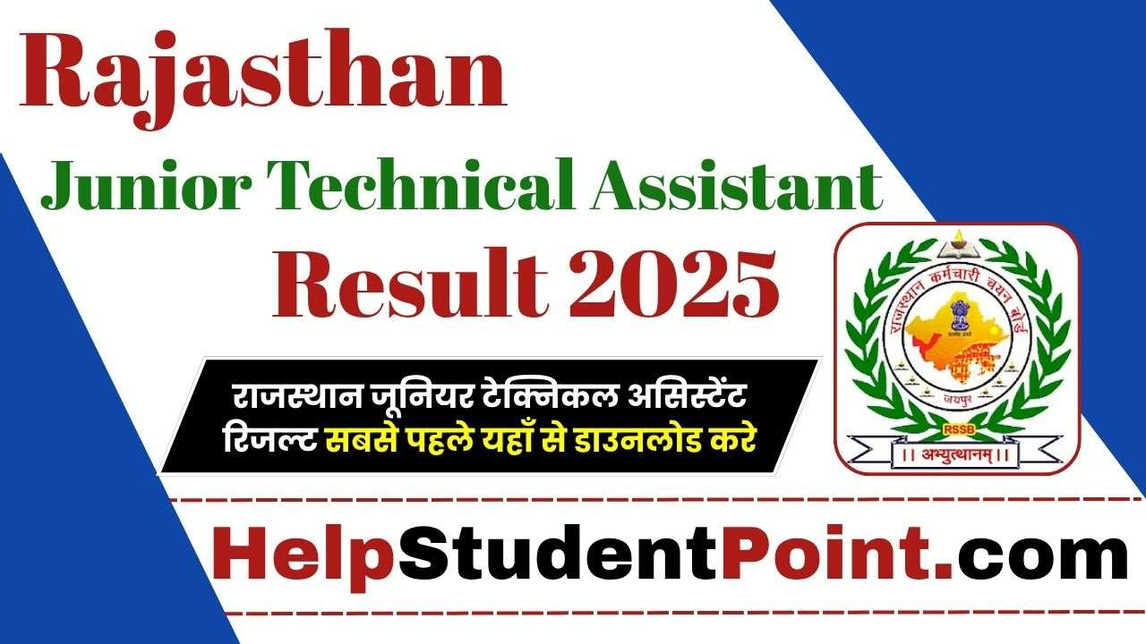 Rajasthan Junior Technical Assistant Result 2025