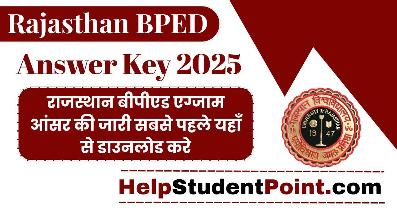 Rajasthan BPED Answer Key 2025