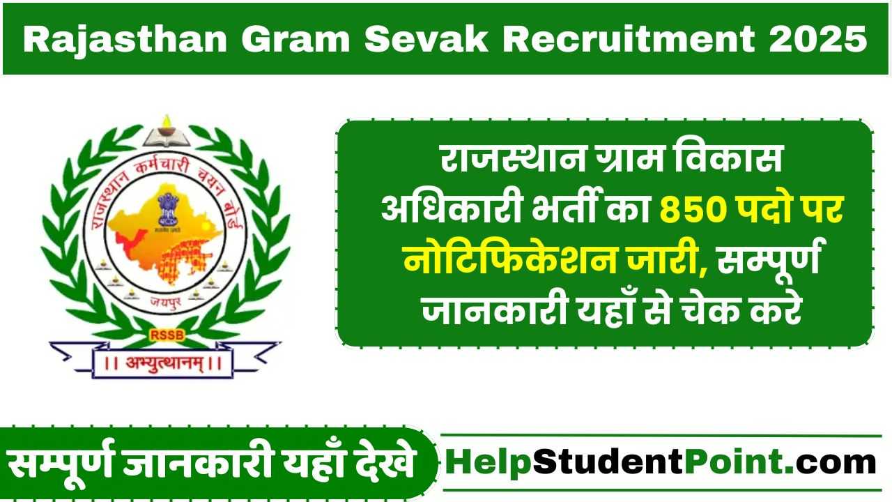Rajasthan Gram Sevak Recruitment 2025