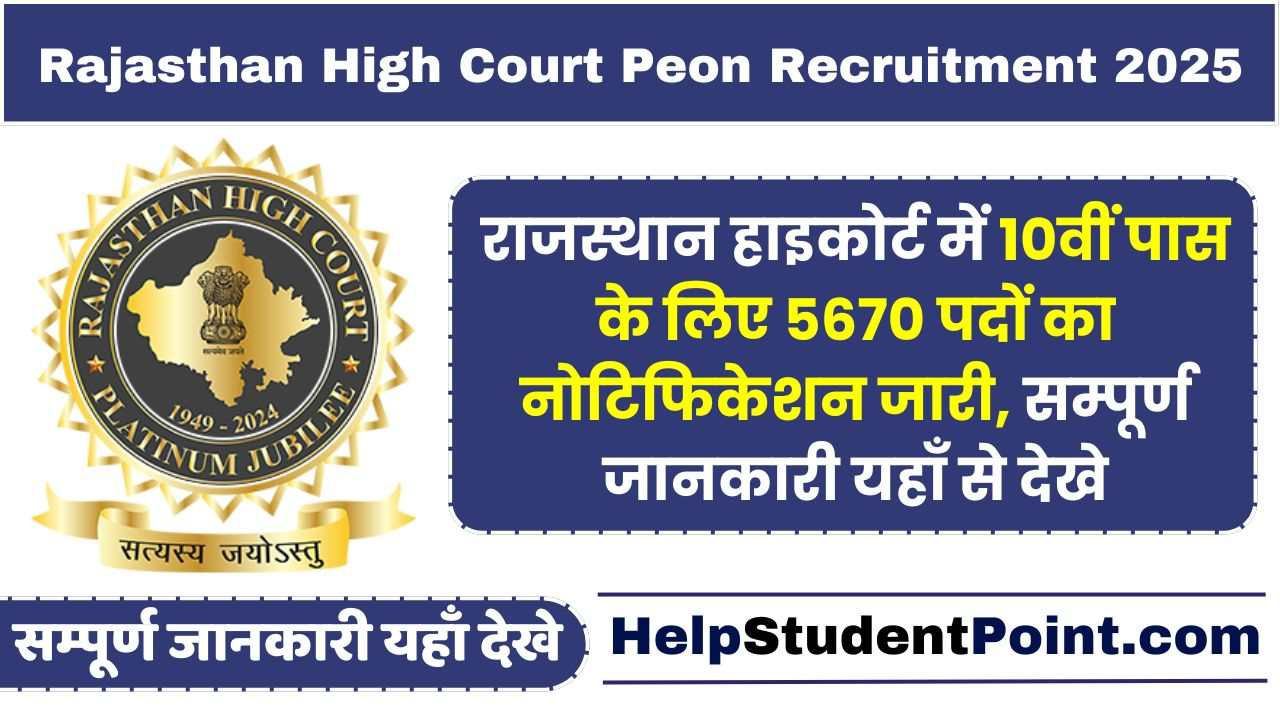 Rajasthan High Court Peon Recruitment 2025