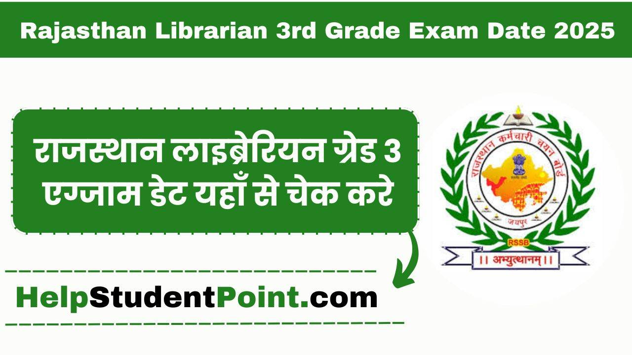 Rajasthan Librarian 3rd Grade Exam Date 2025