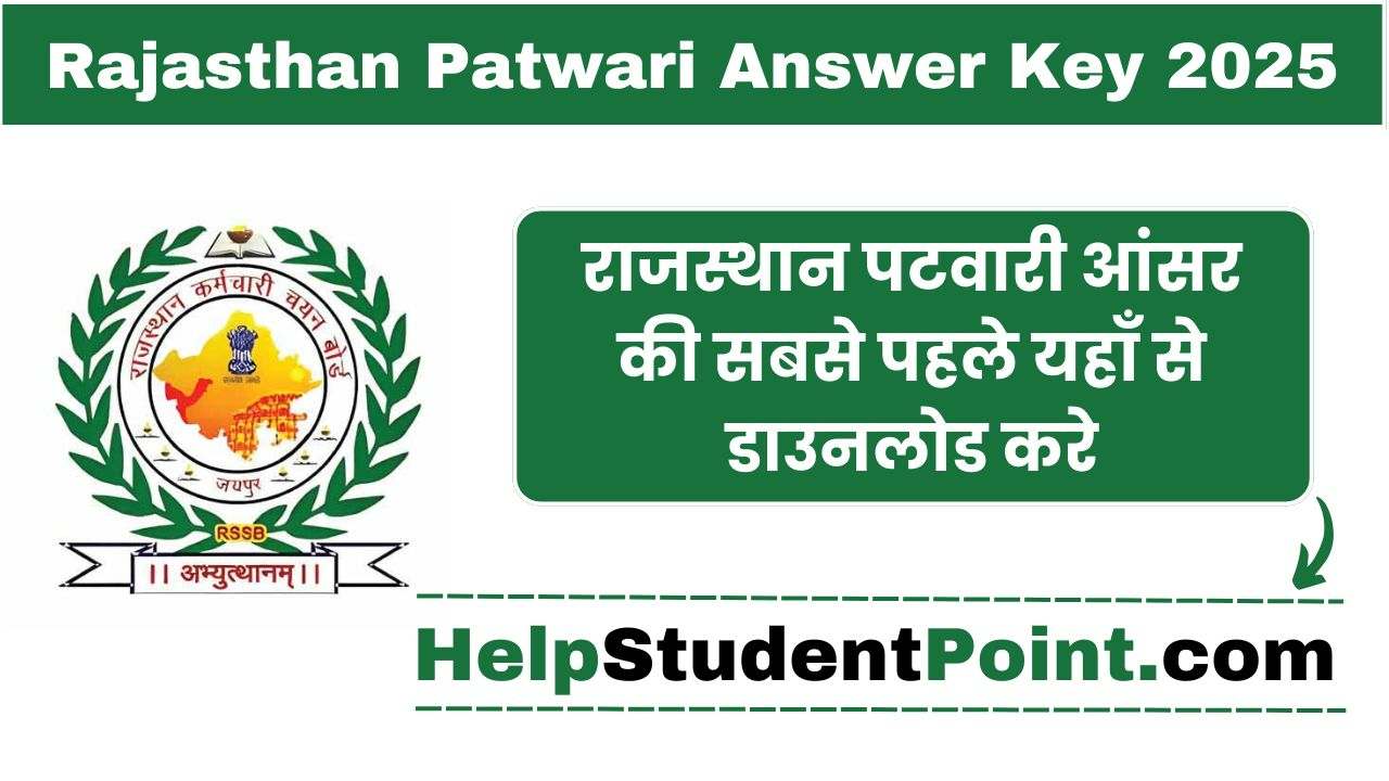 Rajasthan Patwari Answer Key 2025