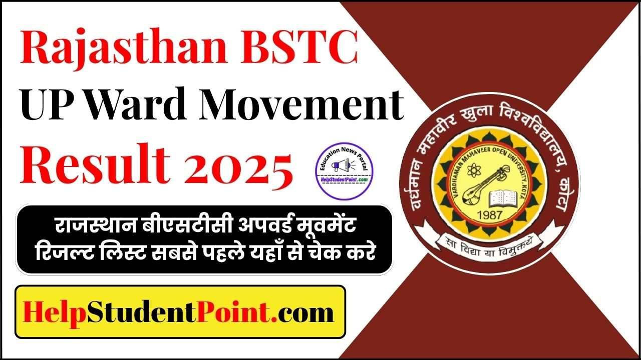 Rajasthan BSTC UP Ward Movement Result 2025