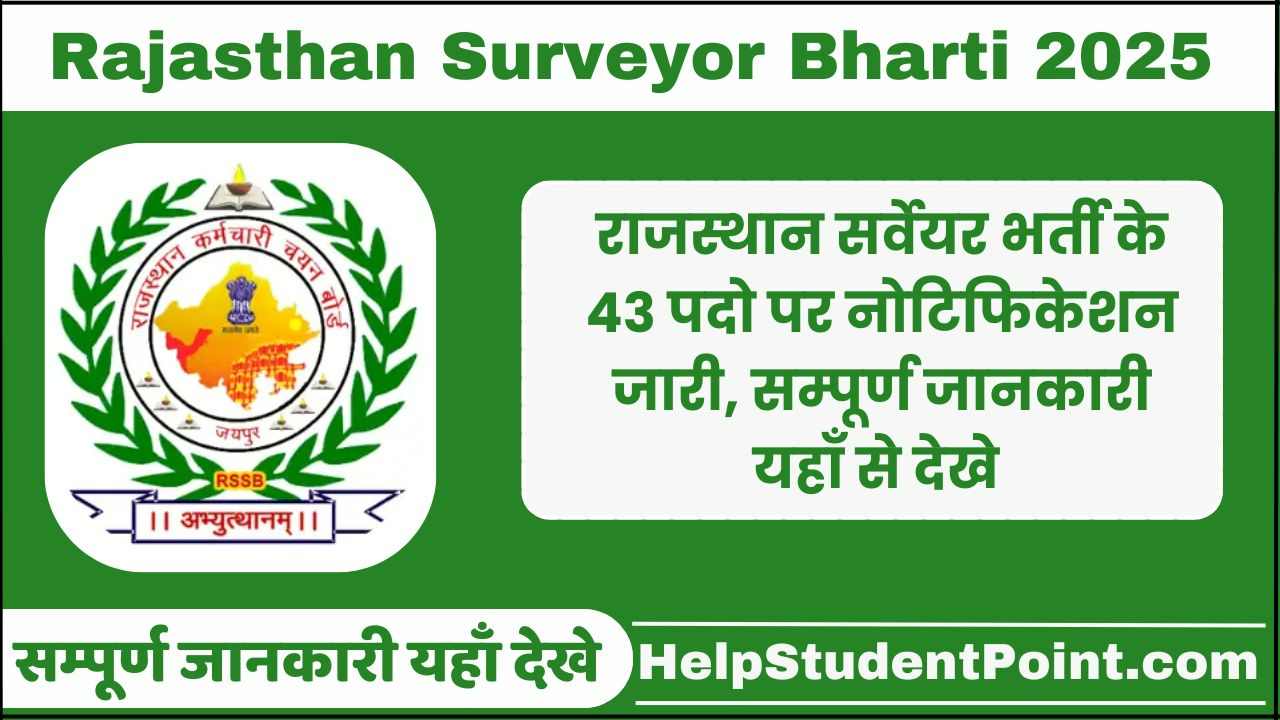 Rajasthan Surveyor Bharti 2025