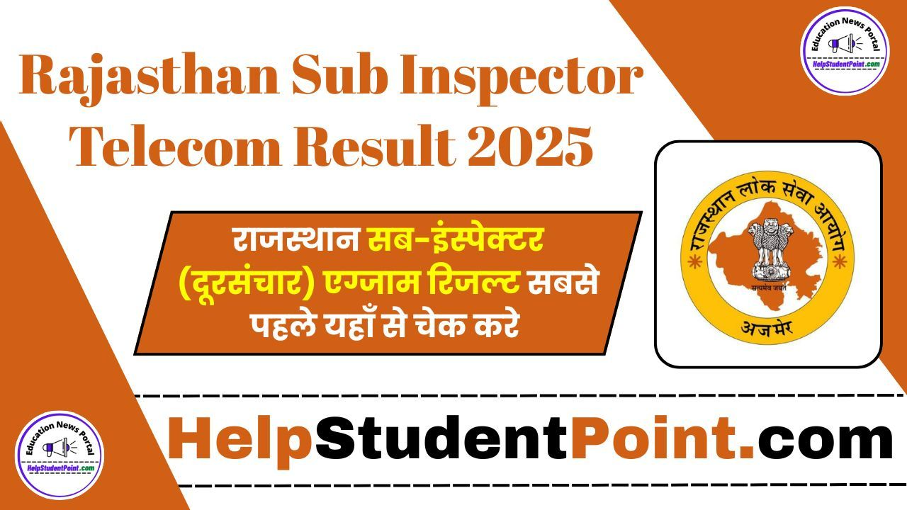 Rajasthan Sub Inspector Telecom Result 2025