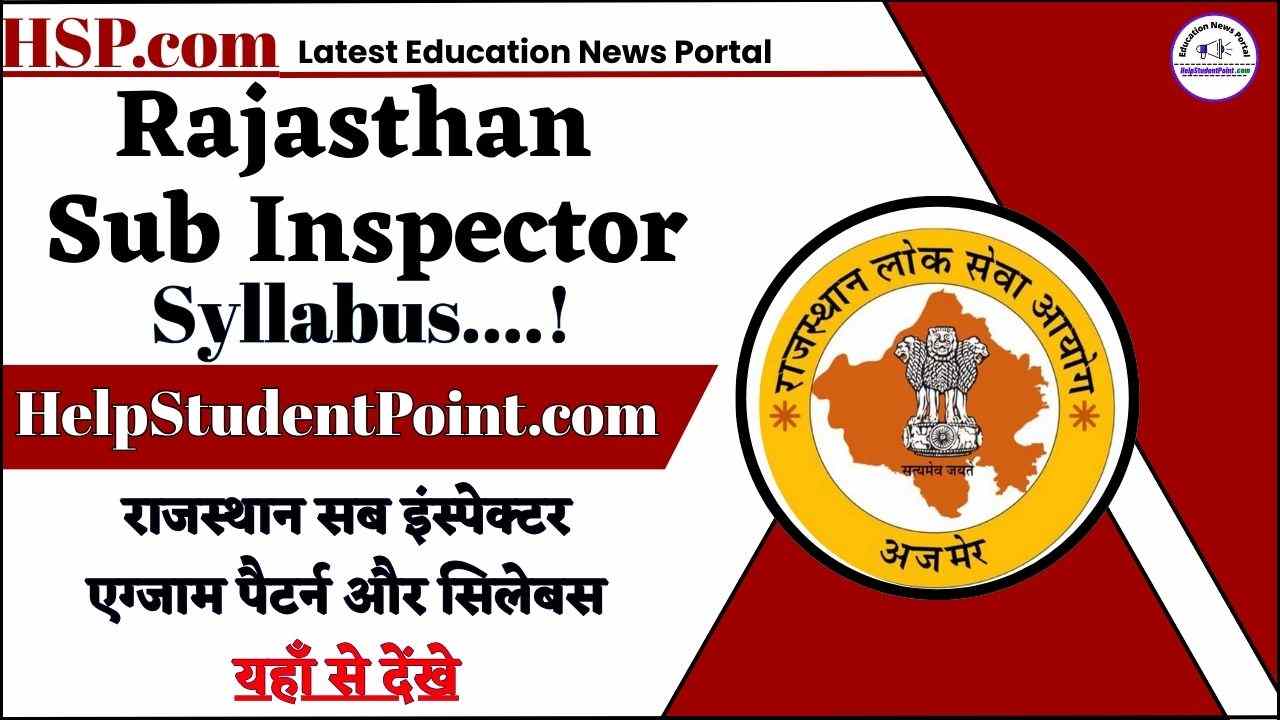 Rajasthan Sub Inspector Syllabus