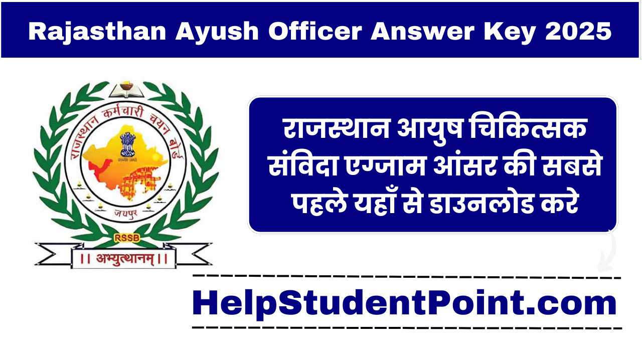 Rajasthan Ayush Officer Exam Date 2025