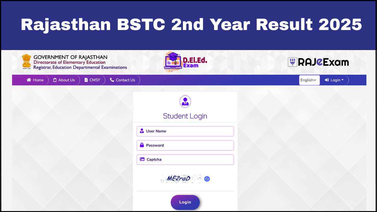 Rajasthan BSTC 2nd Year Result 2025