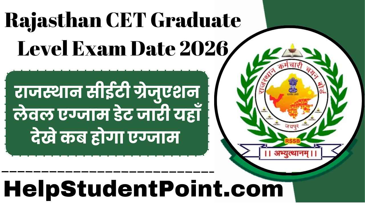 Rajasthan CET Graduate Level Exam Date 2026