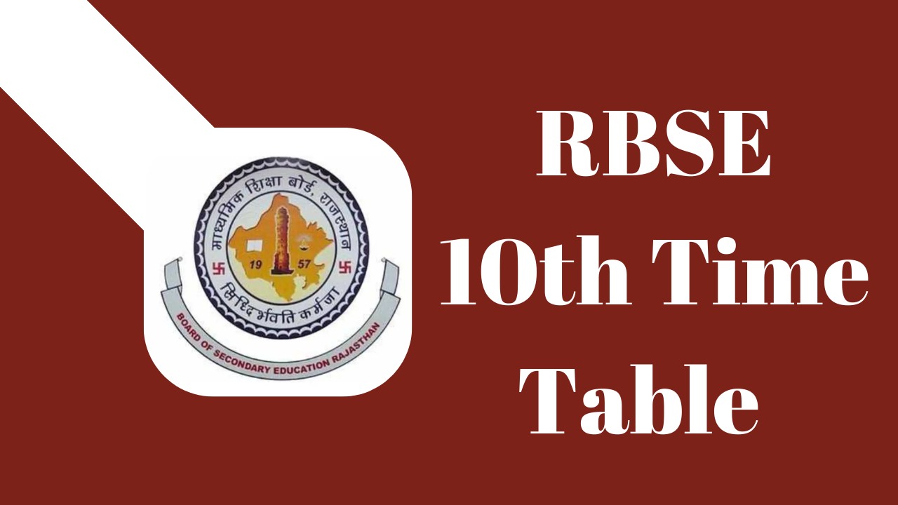 RBSE 10th Time Table 2026