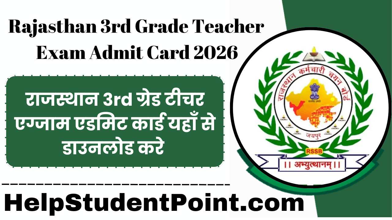 Rajasthan 3rd Grade Teacher Admit Card 2026
