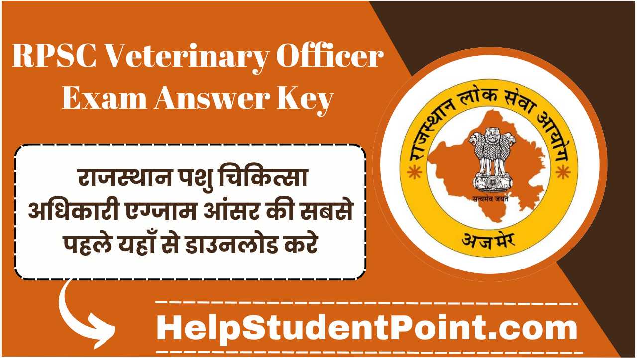 RPSC Veterinary Officer Answer Key 2026