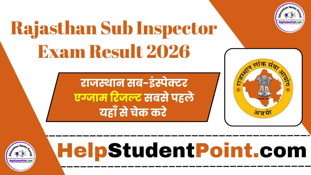 Rajasthan Sub Inspector Result 2026
