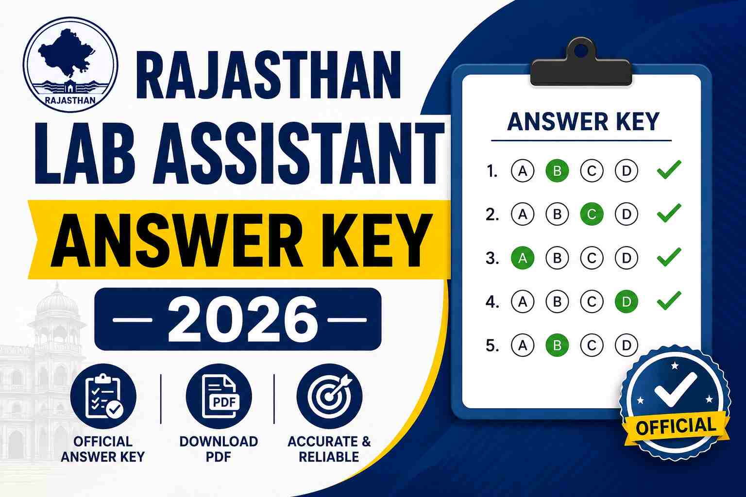 Rajasthan Lab Assistant Answer Key 2026
