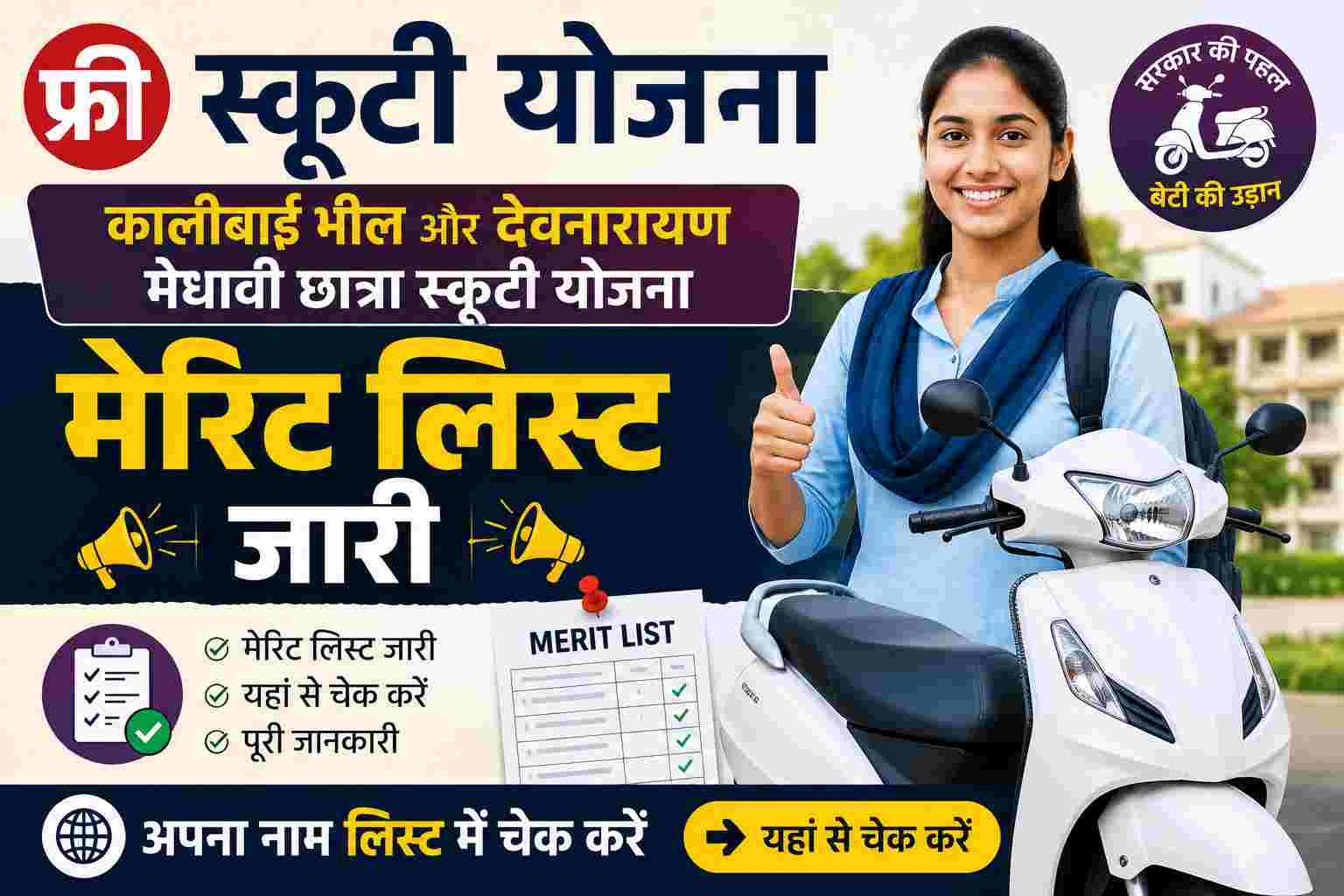 Free Scooty Yojana Merit List