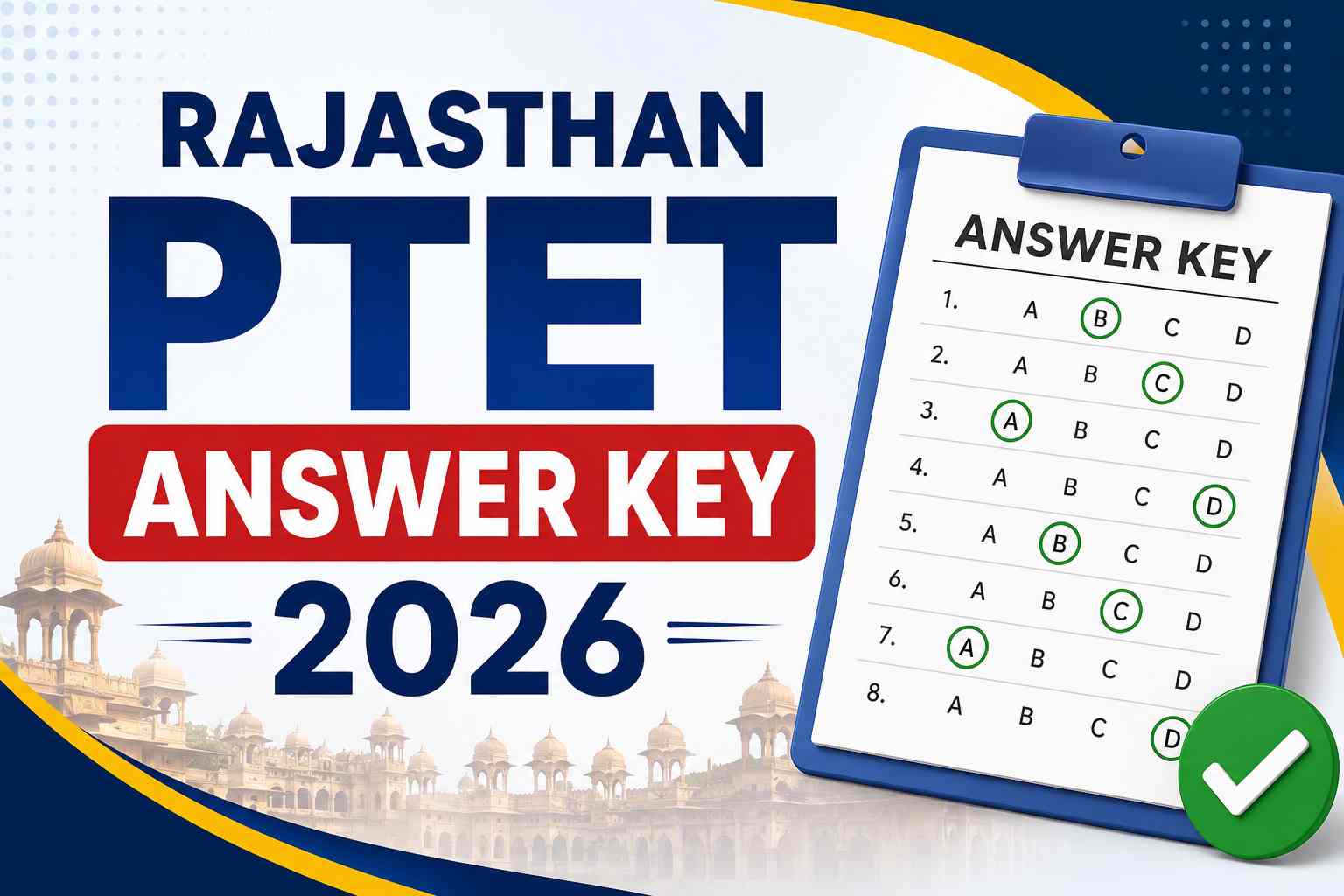 Rajasthan PTET Answer Key 2026