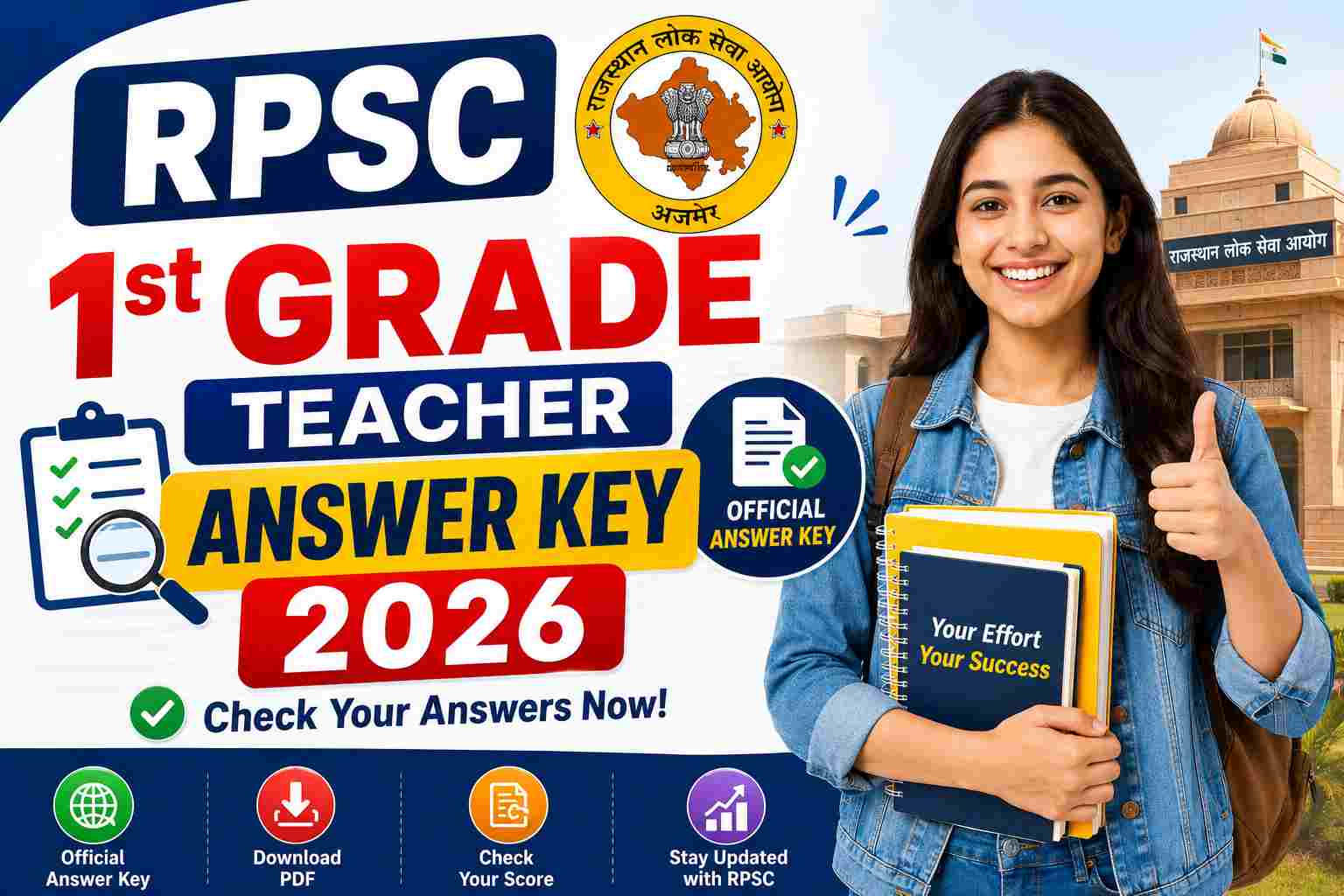 RPSC 1st Grade Answer Key 2026