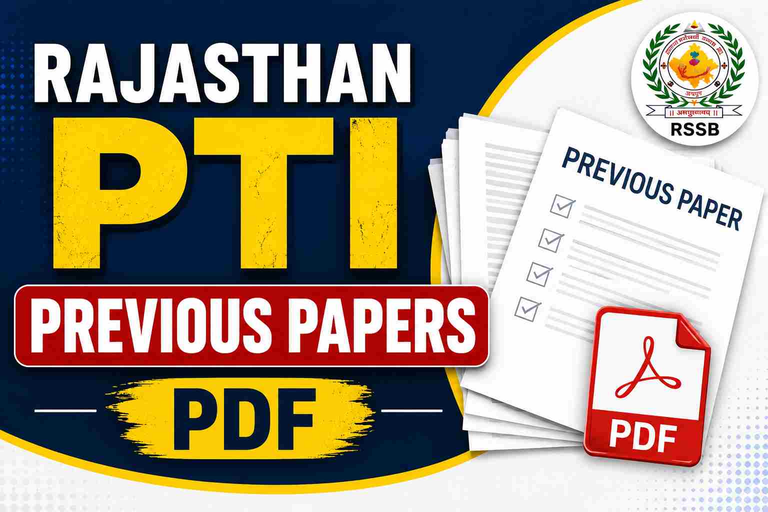 Rajasthan PTI Previous Papers PDF 2026