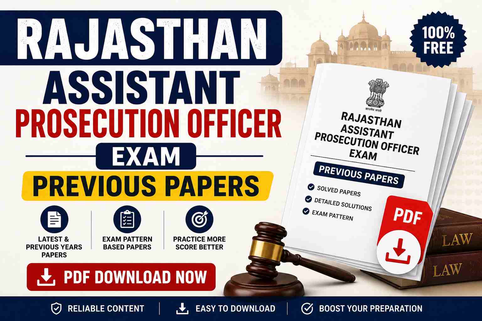 Rajasthan Assistant Prosecution Officer Exam Previous Papers PDF Download Now