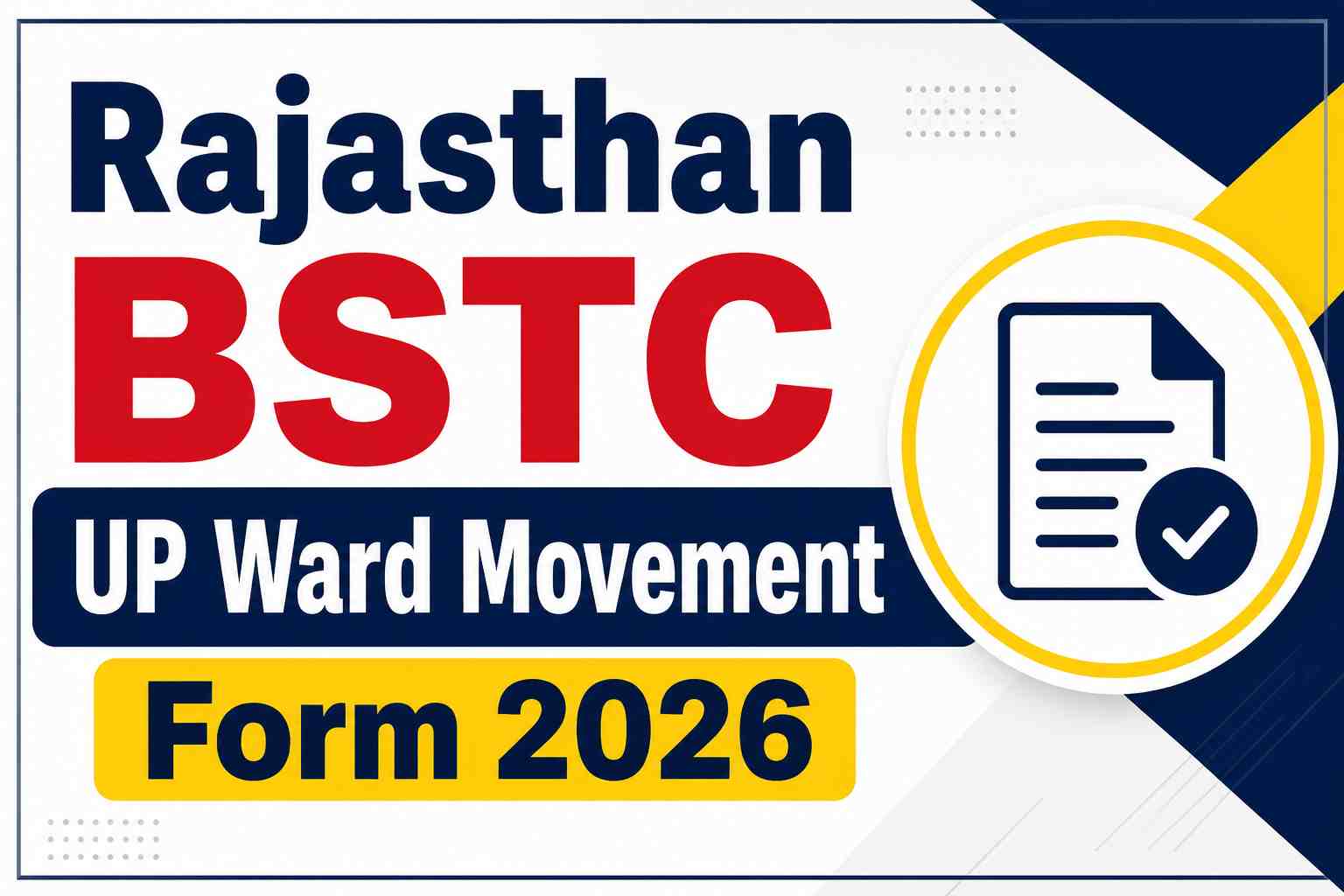 Rajasthan BSTC UP Ward Movement Form 2026