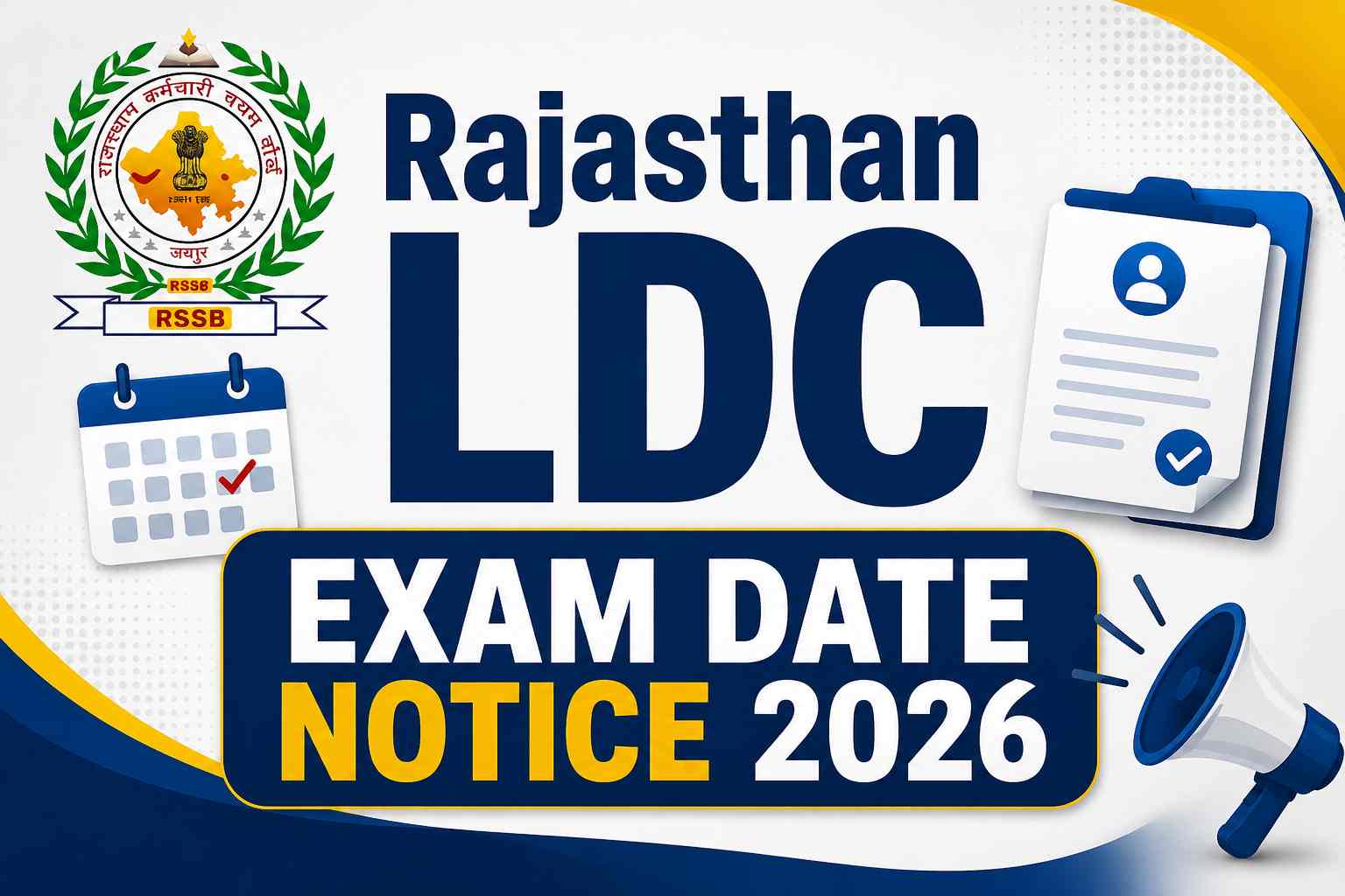 Rajasthan LDC Exam Date Notice 2026