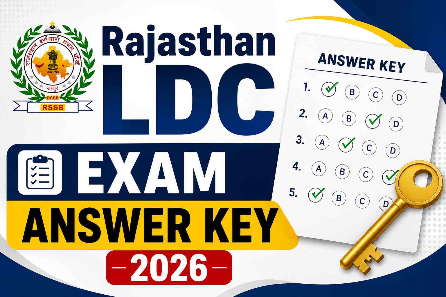 Rajasthan LDC Exam Answer Key 2026