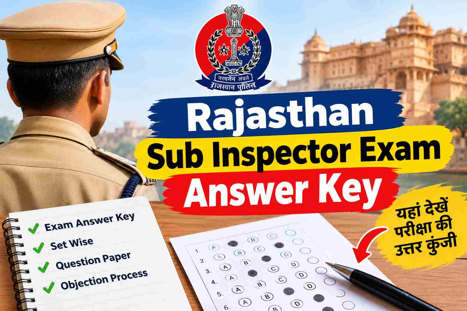 Rajasthan Sub Inspector Exam Answer Key