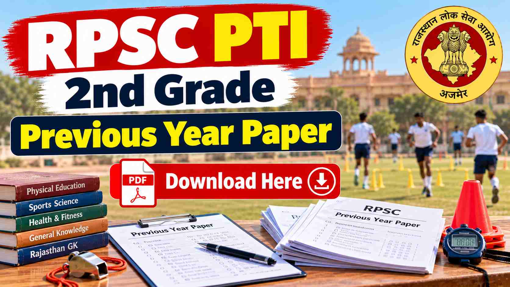 RPSC PTI 2nd Grade Previous Year Paper PDF Download