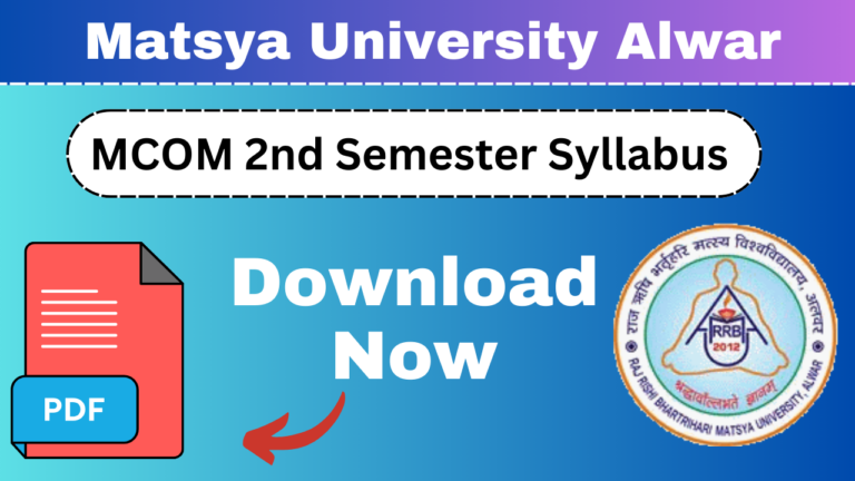 Matsya University Mcom 2nd Semester Syllabus