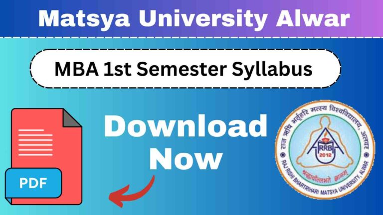 Matsya University MBA 1st Semester Syllabus