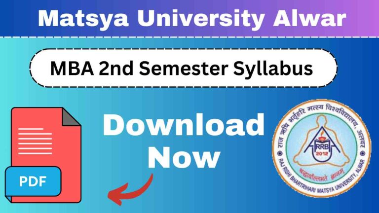 Matsya University MBA 2nd Semester Syllabus