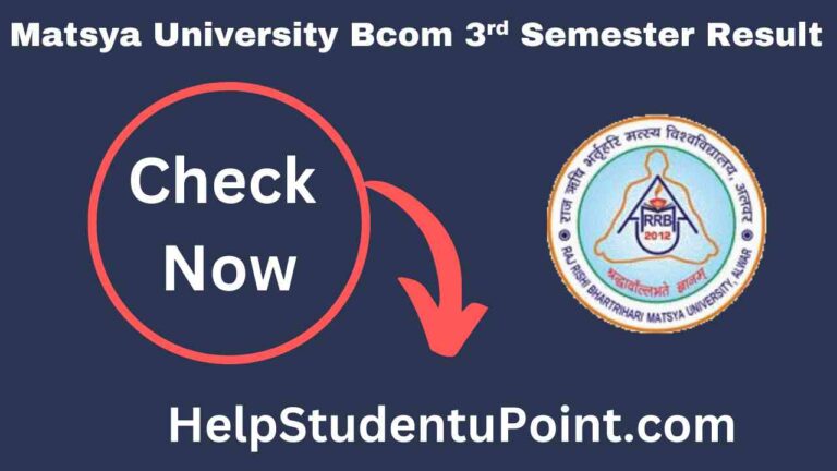 Matsya University Bcom 3rd Semester Result