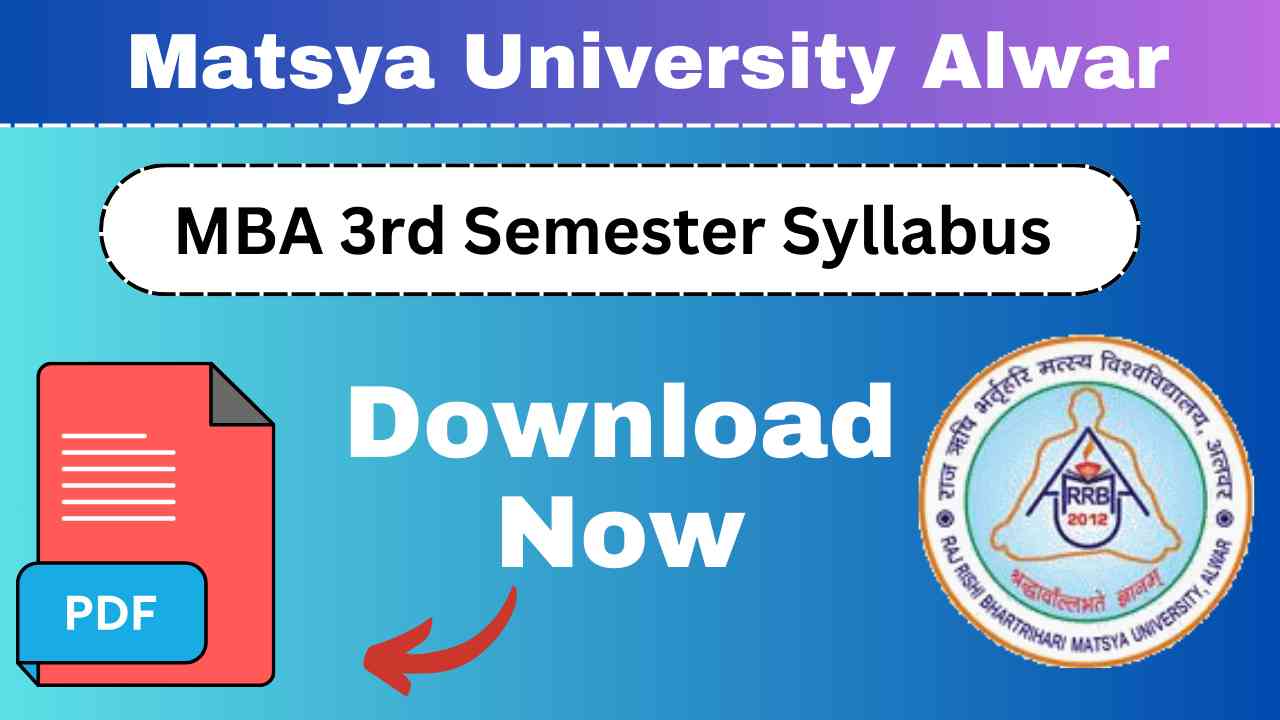 Matsya University MBA 3rd Semester Syllabus