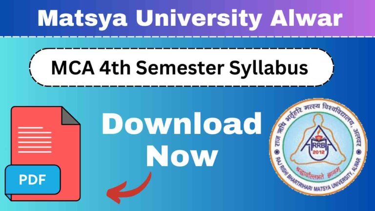 Matsya University MCA 4th Semester Syllabus