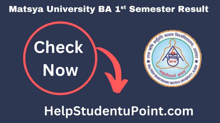 Matsya University BA 1st Semester Result