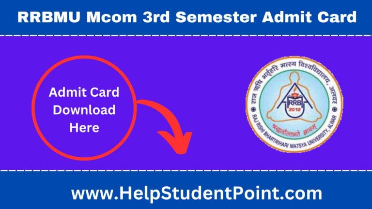 Matsya University Mcom 3rd Semester Admit Card 2025