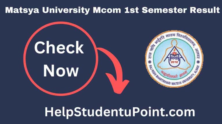 Matsya University Mcom 1st Semester Result