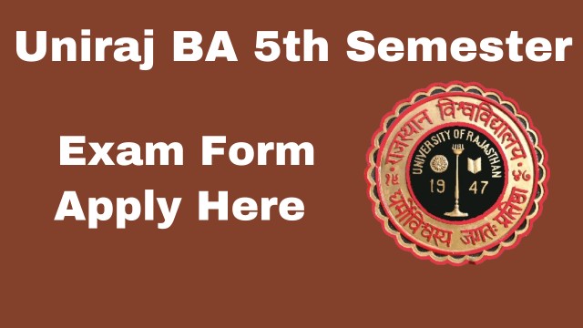 Uniraj BA 5th Semester Exam Form