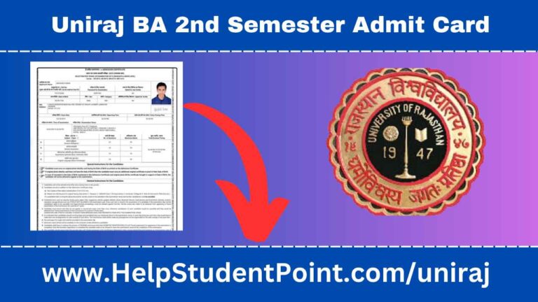 Uniraj BA 2nd Semester Admit Card