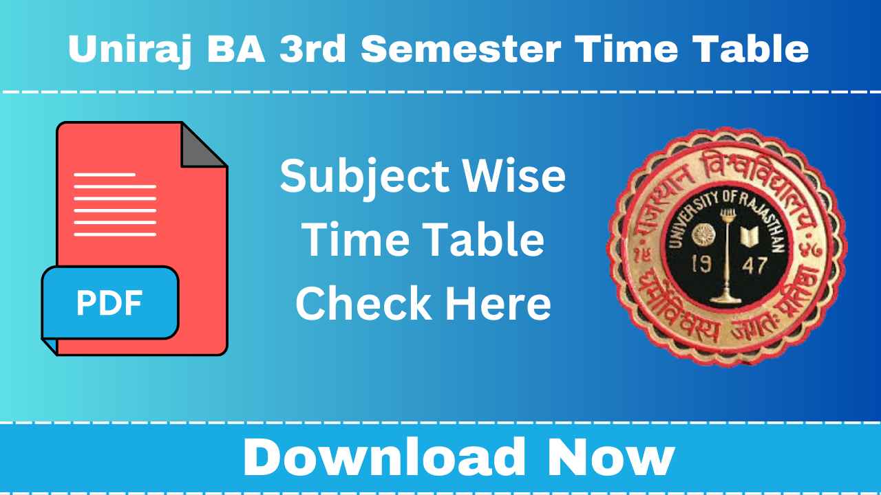 Uniraj BA 3rd Semester Time Table