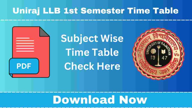 Uniraj LLB 1st Semester Time Table