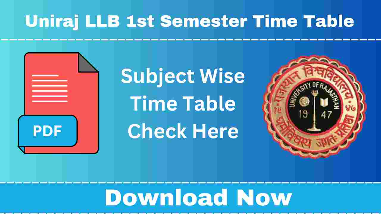 Uniraj LLB 1st Semester Time Table